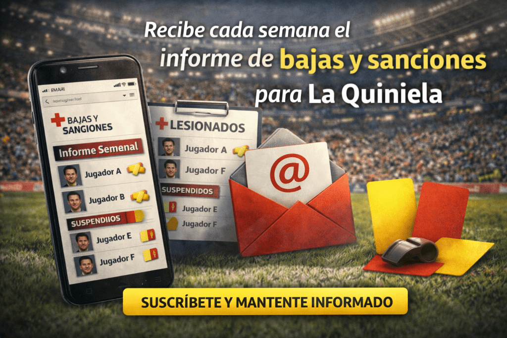 La importancia de las bajas y sanciones en La Quiniela: cómo detectar valor real y evitar errores&nbsp;comunes.